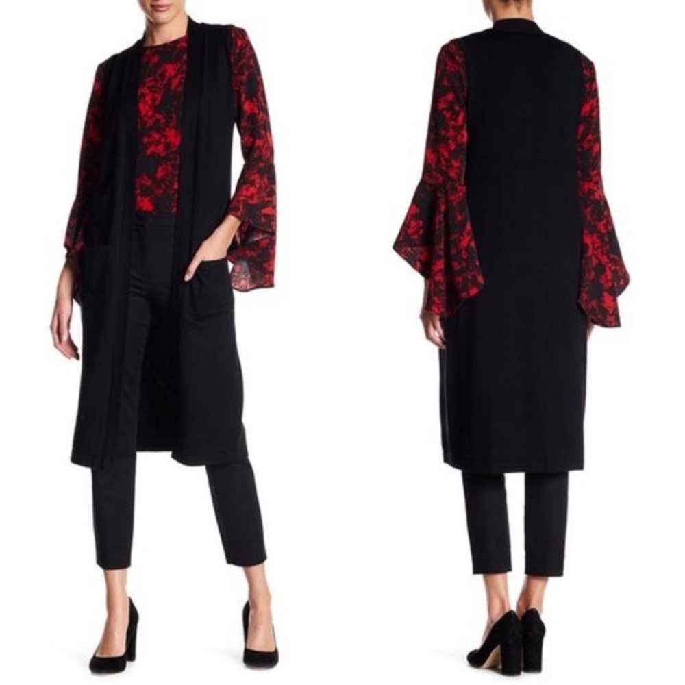 Catherine Malandrino Black Knit Vest Cardigan